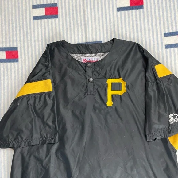 Vintage Starter Pittsburgh Pirates MLB Baseball short sleeve pullover warmup - Picture 3 of 13